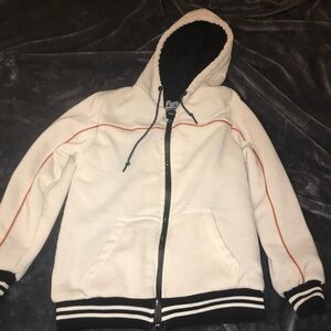 Off white zip up hoodie